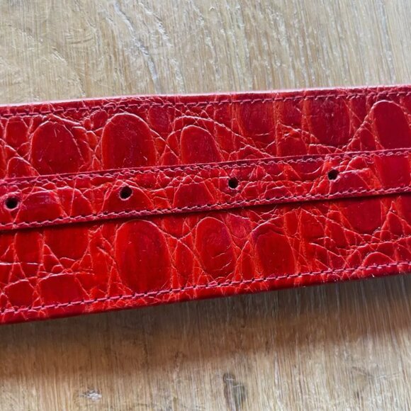 Gorgeous bright red croc-embossed belt from The Attico! S, NWOT - Picture 2 of 6